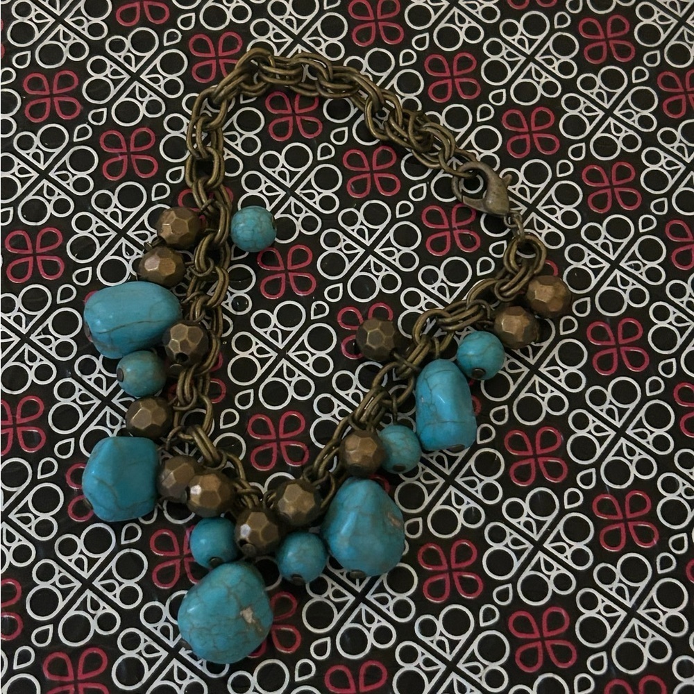 Source Unknown Turquoise and Bronze Bracelet